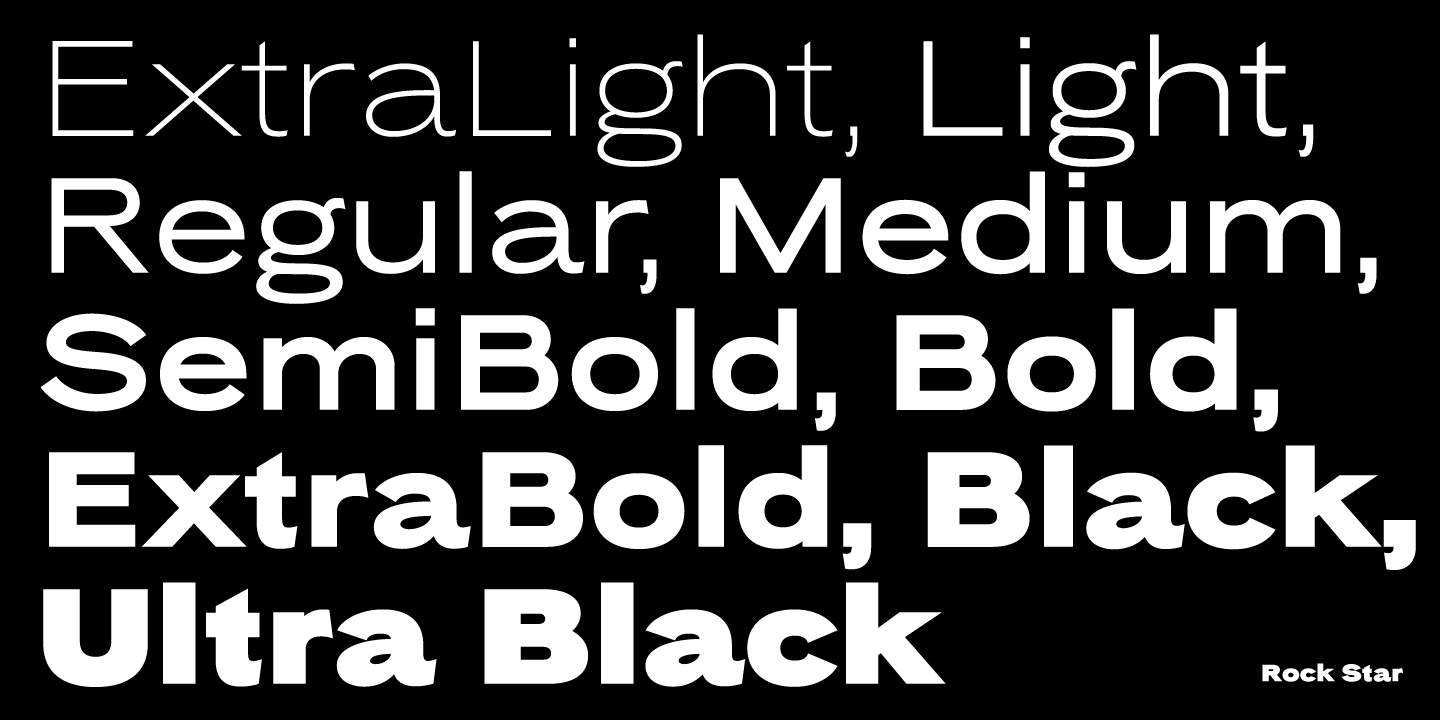 Przykład czcionki Rock Star Light Italic